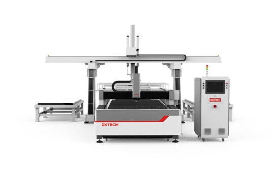 Máquina de corte a laser com alimentação automática de fibra